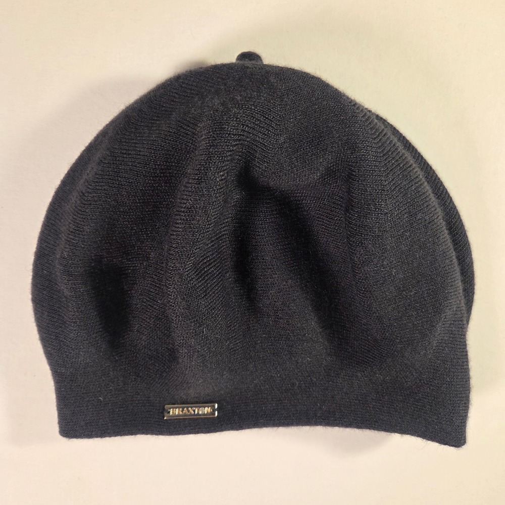 Braxton Women's Wool Angora Blend Knit Beret Lined Hat Black